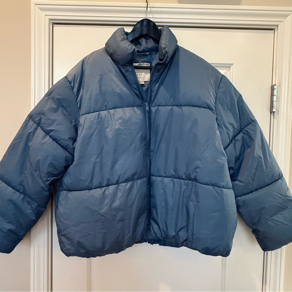 A NEW DAY Light Blue Puffer Jacket Size Large